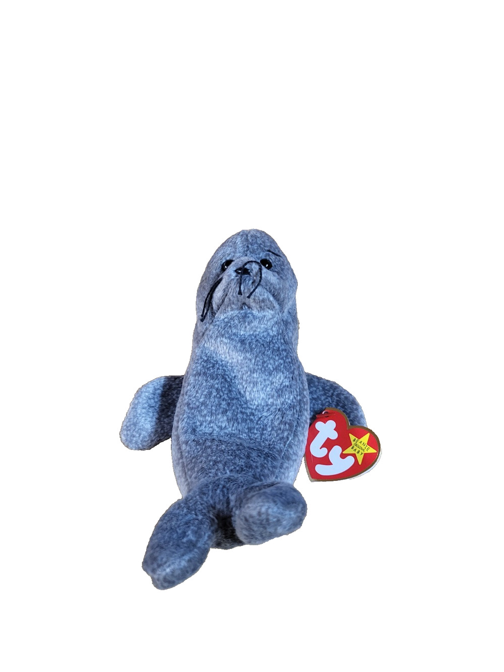 TY Beanie Baby Slippery the Seal Plush Gray Original Tag Retired 1998 Stuffed